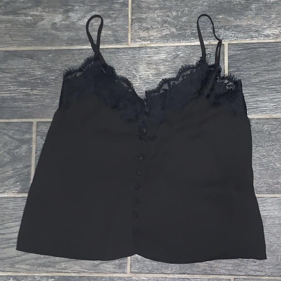 • Forever 21 Button Down Sleeveless Tops W/ Lace Details & Adjustable Straps • - Picture 2 of 5